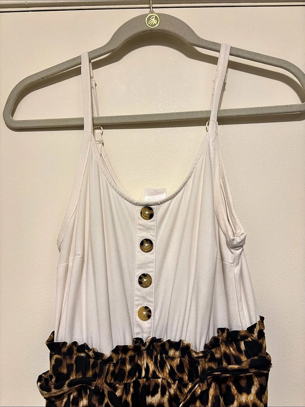 Leopard Print Button Front Jumpsuit - Picture 4 of 6